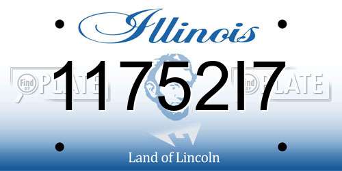 11752I7 Illinois License Plate