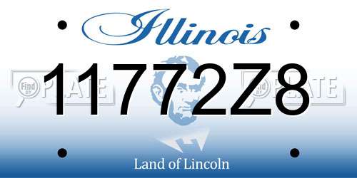 11772Z8 Illinois License Plate