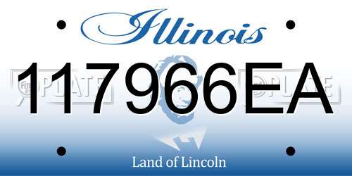 117966EA Illinois License Plate