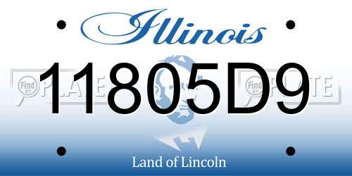 11805D9 Illinois License Plate