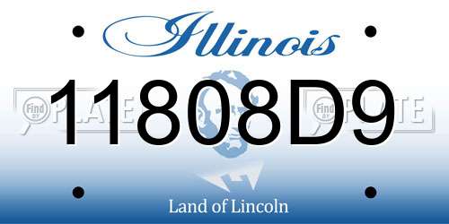 11808D9 Illinois License Plate
