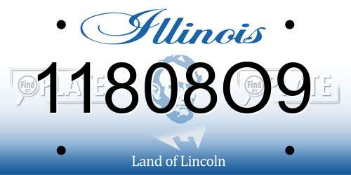 11808O9 Illinois License Plate