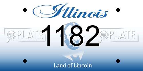 1182 Illinois License Plate