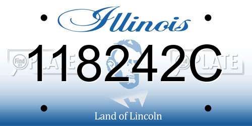 118242C Illinois License Plate
