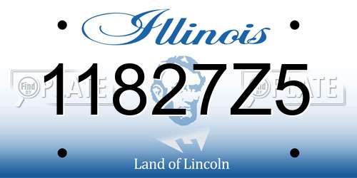 11827Z5 Illinois License Plate