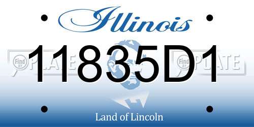 11835D1 Illinois License Plate