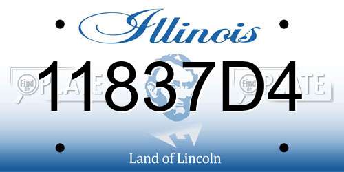 11837D4 Illinois License Plate