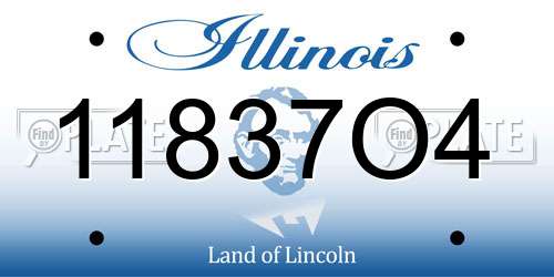 11837O4 Illinois License Plate