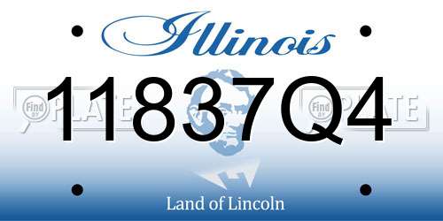 11837Q4 Illinois License Plate