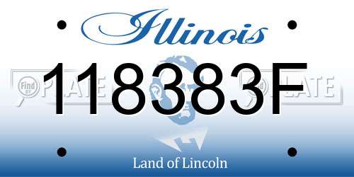 118383F Illinois License Plate