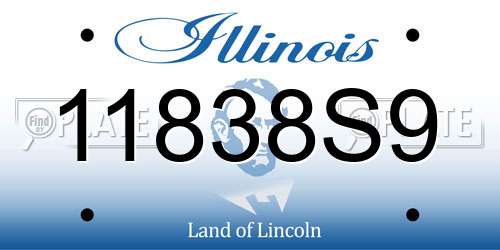 11838S9 Illinois License Plate