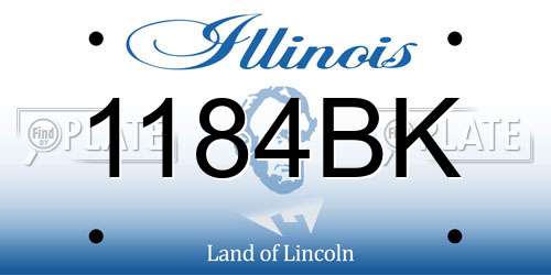 1184BK Illinois License Plate