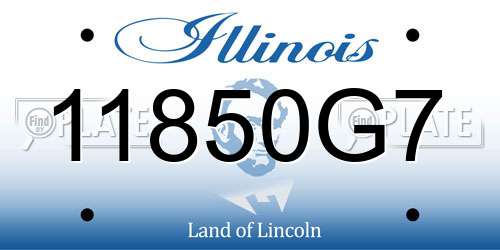 11850G7 Illinois License Plate