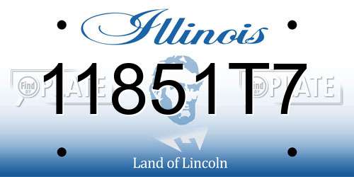 11851T7 Illinois License Plate