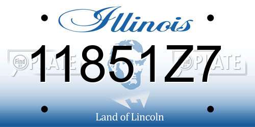 11851Z7 Illinois License Plate