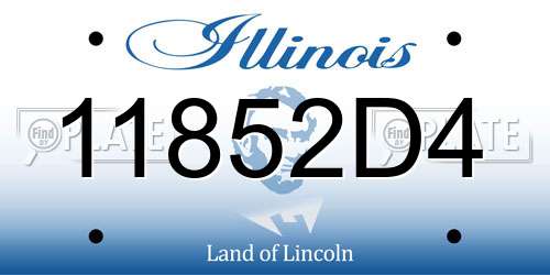 11852D4 Illinois License Plate