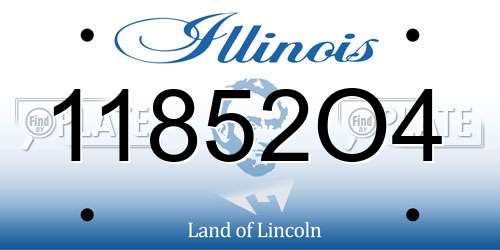 11852O4 Illinois License Plate