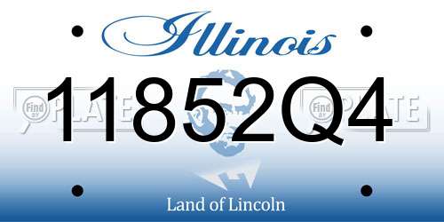 11852Q4 Illinois License Plate