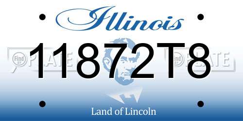 11872T8 Illinois License Plate