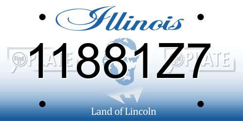 11881Z7 Illinois License Plate