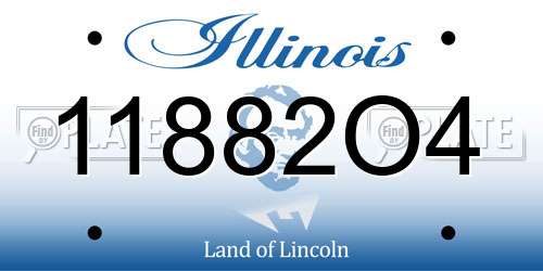 11882O4 Illinois License Plate