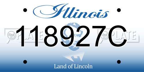118927C Illinois License Plate