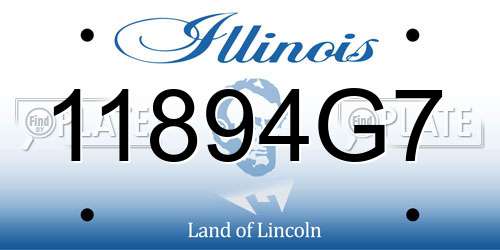 11894G7 Illinois License Plate