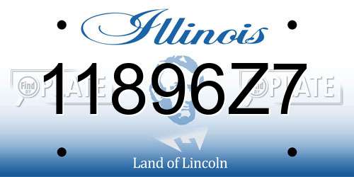 11896Z7 Illinois License Plate