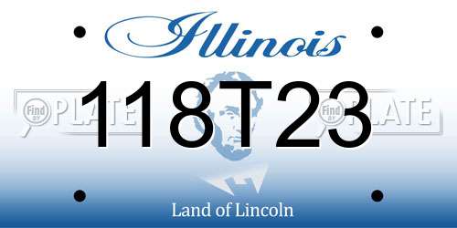118T23 Illinois License Plate