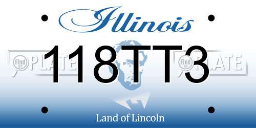 118TT3 Illinois License Plate