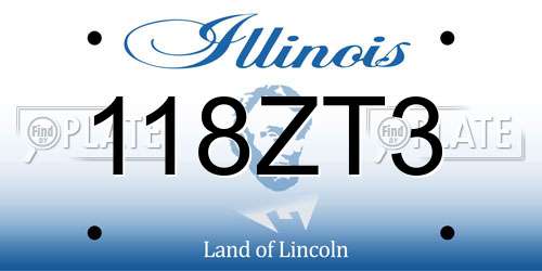 118ZT3 Illinois License Plate
