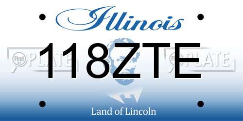 118ZTE Illinois License Plate
