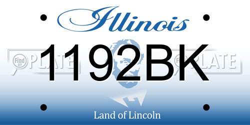 1192BK Illinois License Plate