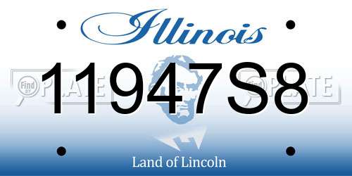 11947S8 Illinois License Plate