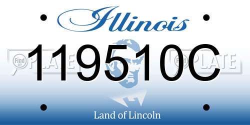 119510C Illinois License Plate