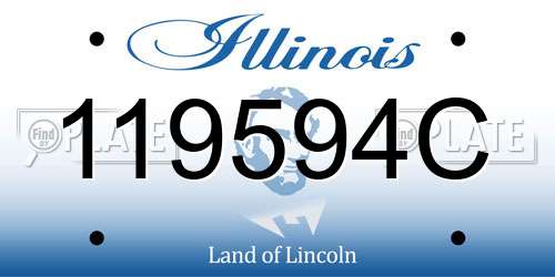 119594C Illinois License Plate