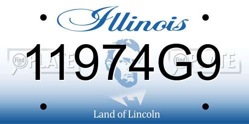 11974G9 Illinois License Plate