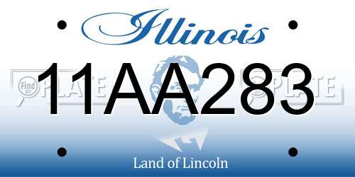 11AA283 Illinois License Plate