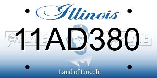 11AD380 Illinois License Plate