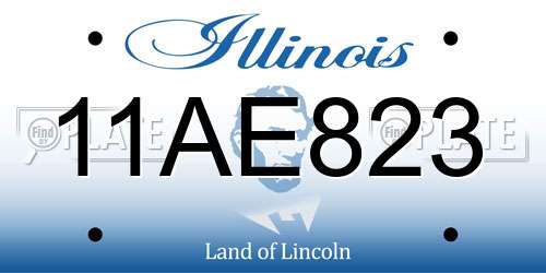 11AE823 Illinois License Plate