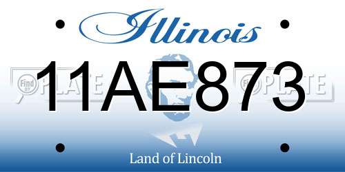 11AE873 Illinois License Plate