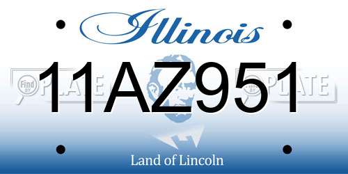 11AZ951 Illinois License Plate