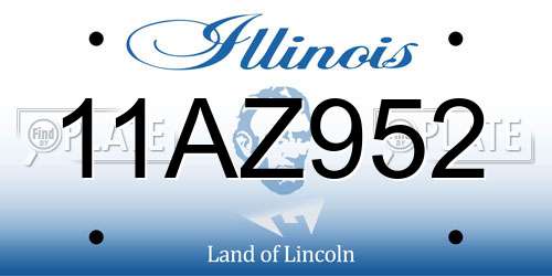 11AZ952 Illinois License Plate