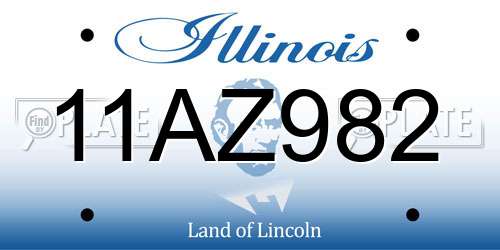 11AZ982 Illinois License Plate