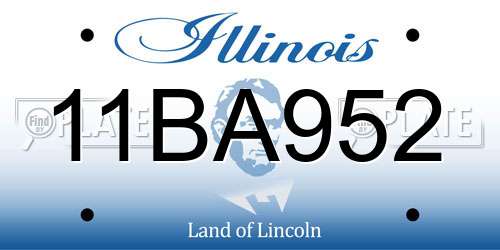11BA952 Illinois License Plate
