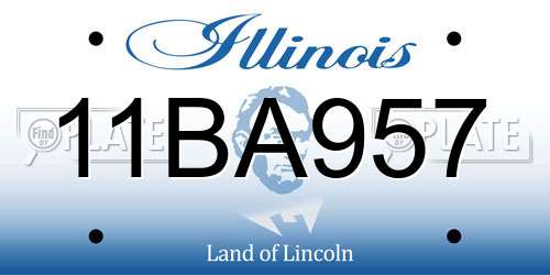 11BA957 Illinois License Plate