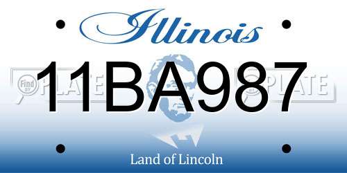 11BA987 Illinois License Plate