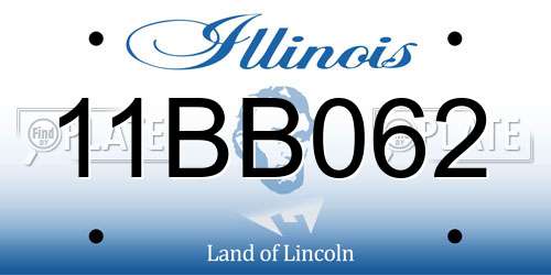 11BB062 Illinois License Plate
