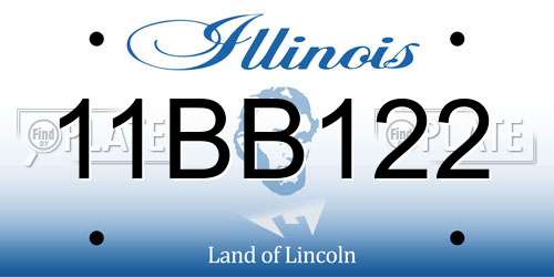 11BB122 Illinois License Plate