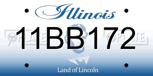 11BB172 Illinois License Plate